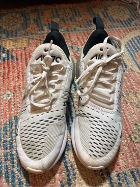 Nike White and Black Air Max 270 Sneakers